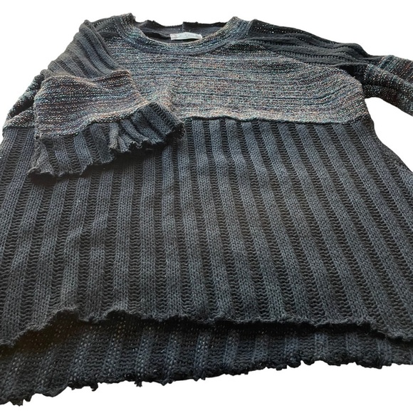 Altar’d State Crochet Sweater Black Size Medium Whimsical Hi Lo Gothic - Picture 5 of 10